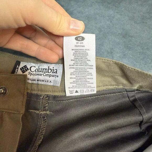 Columbia GRT Mens Pants Size 32 Cargo Hiking Trail Polyester Khaki Olive-Tan - Picture 5 of 15